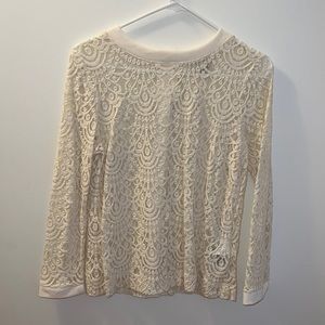 Banana Republic Lace Cream Top